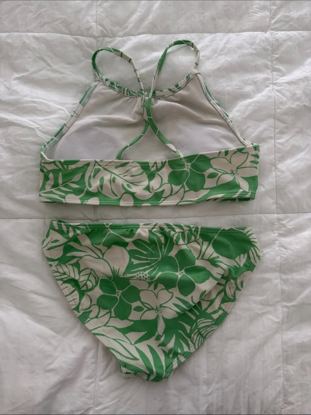 Abercrombie girls Green Floral Two-Piece Swim Set